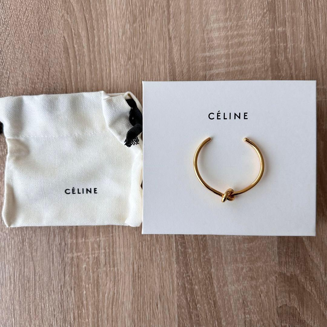 【美品】CÉLINE ゴールド ノット バングル