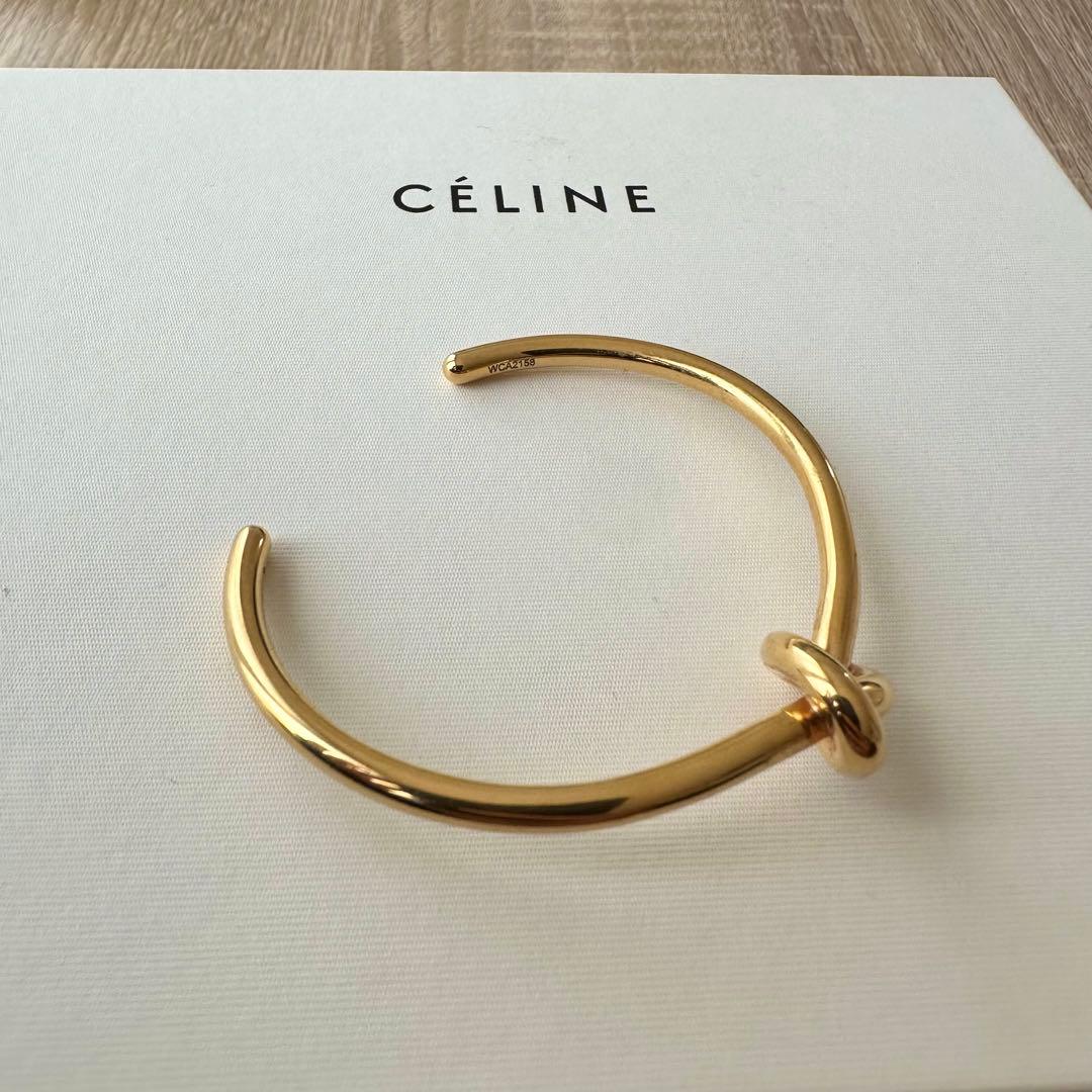 【美品】CÉLINE ゴールド ノット バングル
