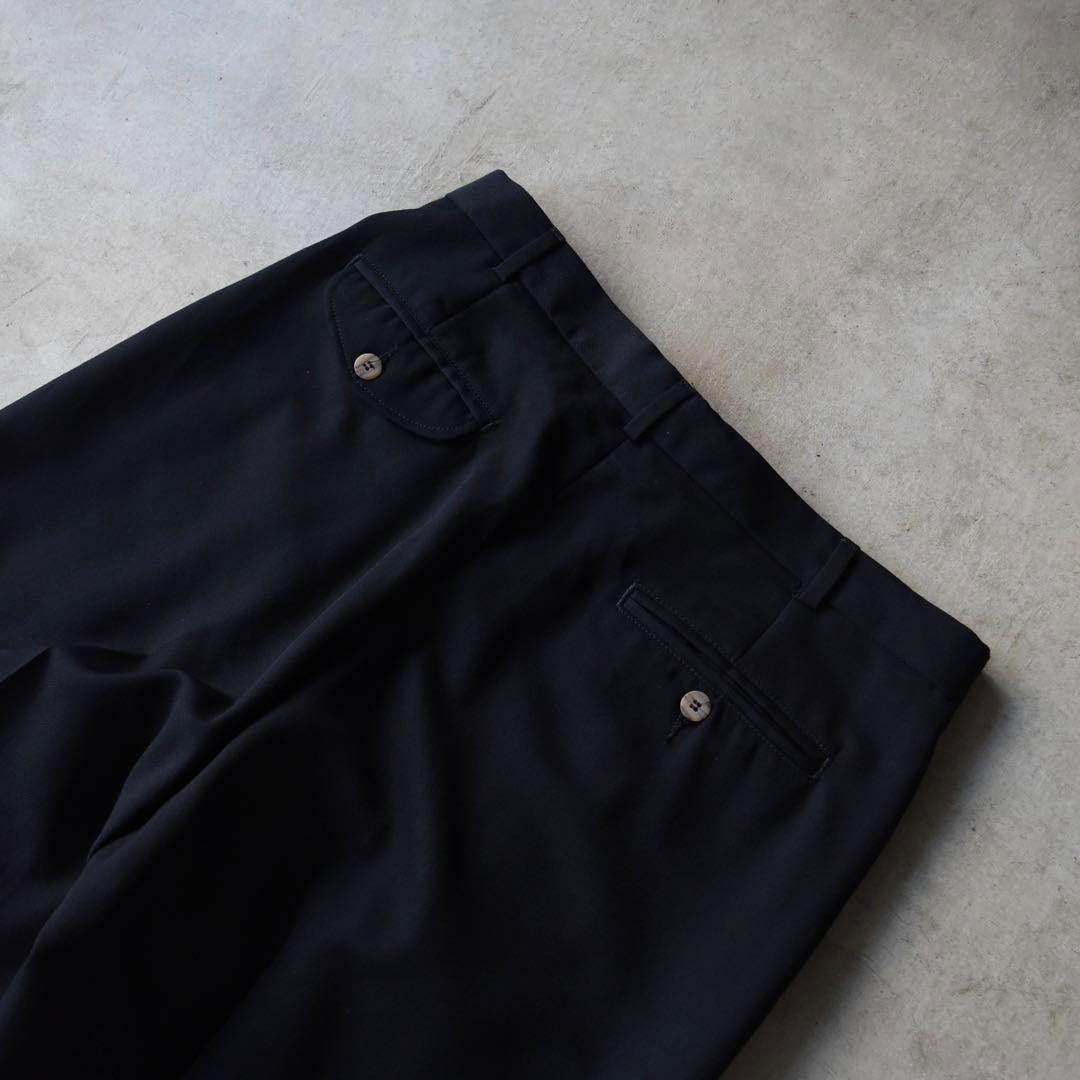 90sPERRY ELLISペリーエリス スリータックスラックス ネイビーW33