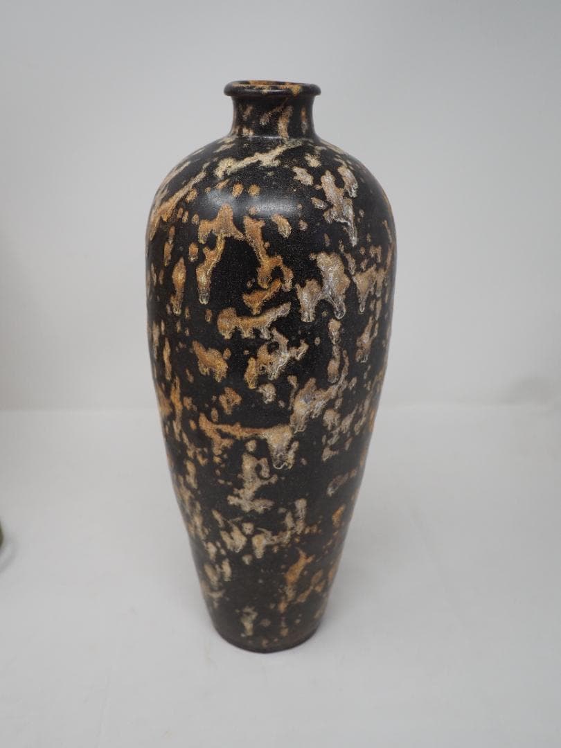 玳瑁斑文　中国　瓶　まだら模様　木箱入り