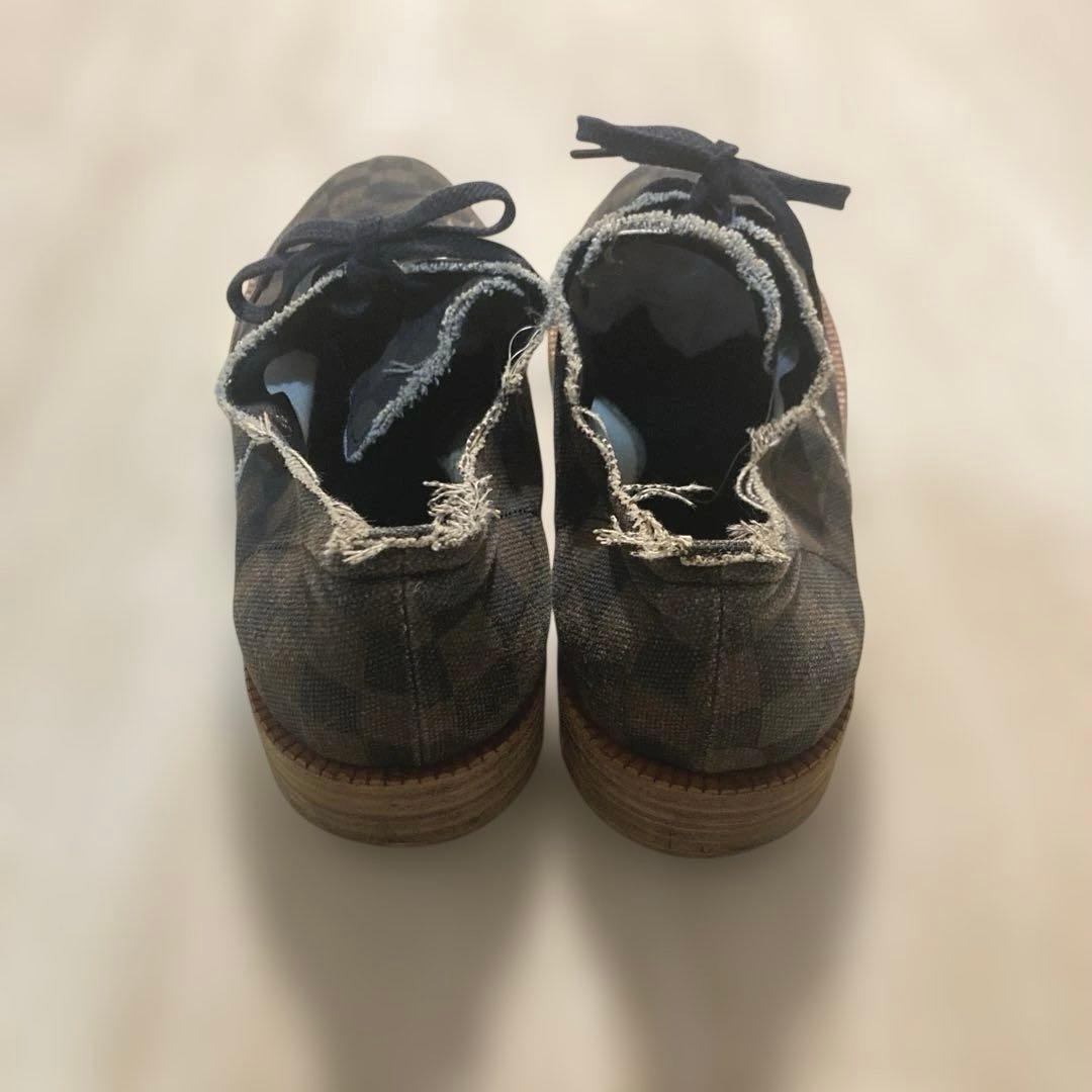 CDG HOMME PLUS チェッカー柄キャンバスシューズ