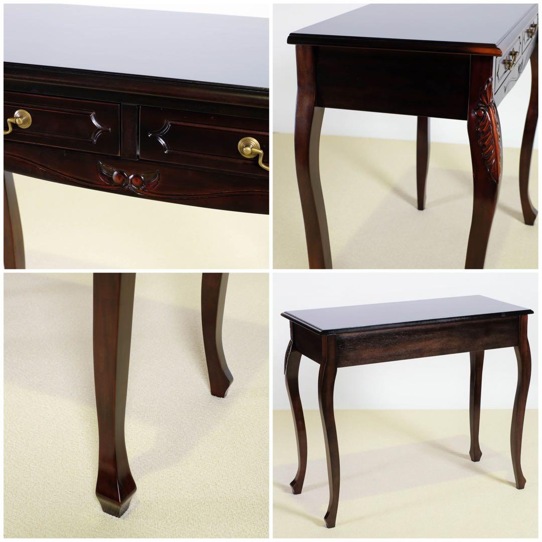 F 新品 アンティーク調 コンソールテーブル 机 デスク サイドテーブル 飾り棚