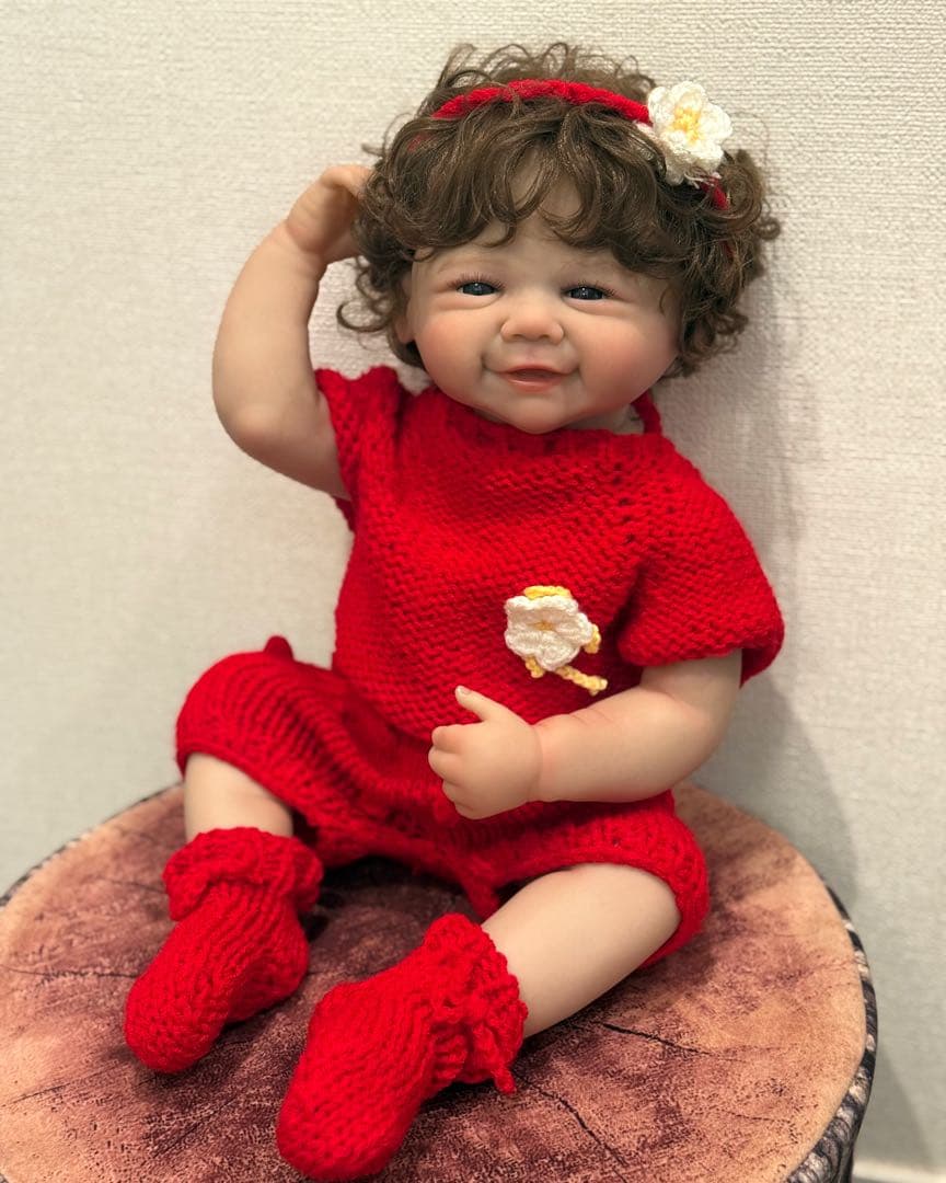 ★新品★リボーンドール フルボディー 天使の笑顔のベビーちゃん45cm 女の子