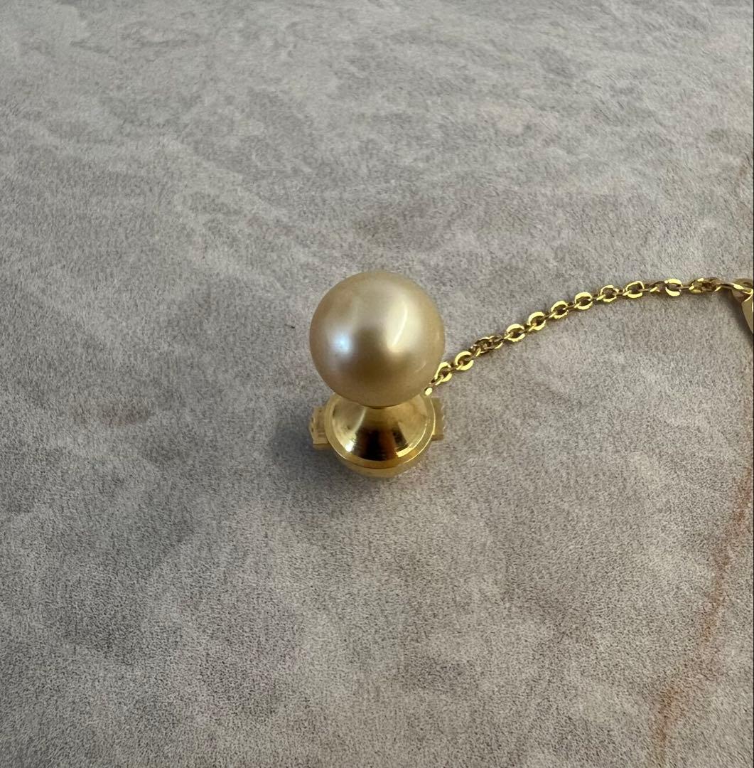 マロハ　 USA タイピン　パール　K18 白蝶真珠 10.5mm