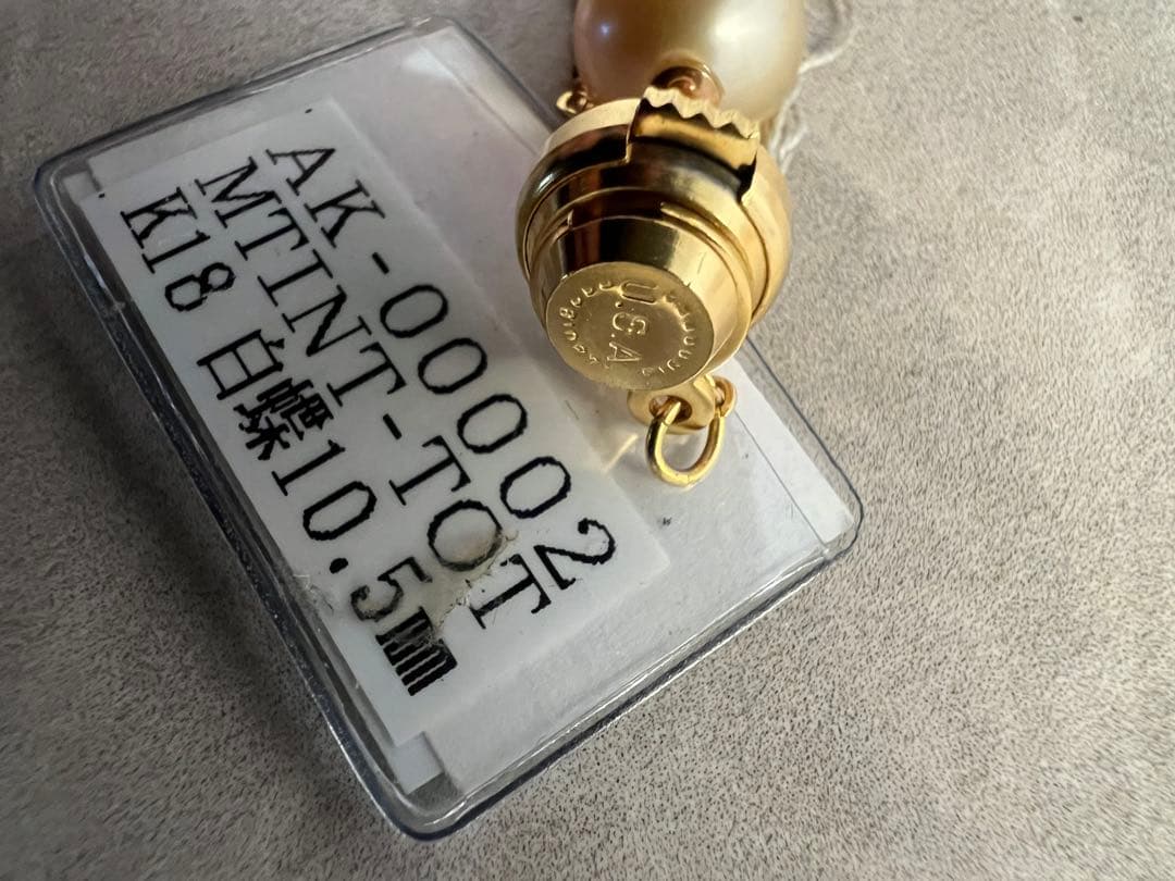 マロハ　 USA タイピン　パール　K18 白蝶真珠 10.5mm