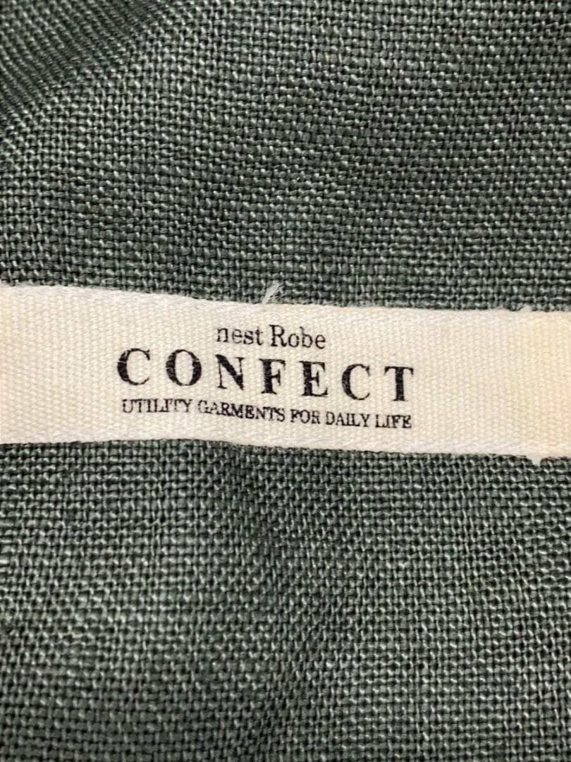 CONFECT　麻襟なしジャケット　オリーブグリーン