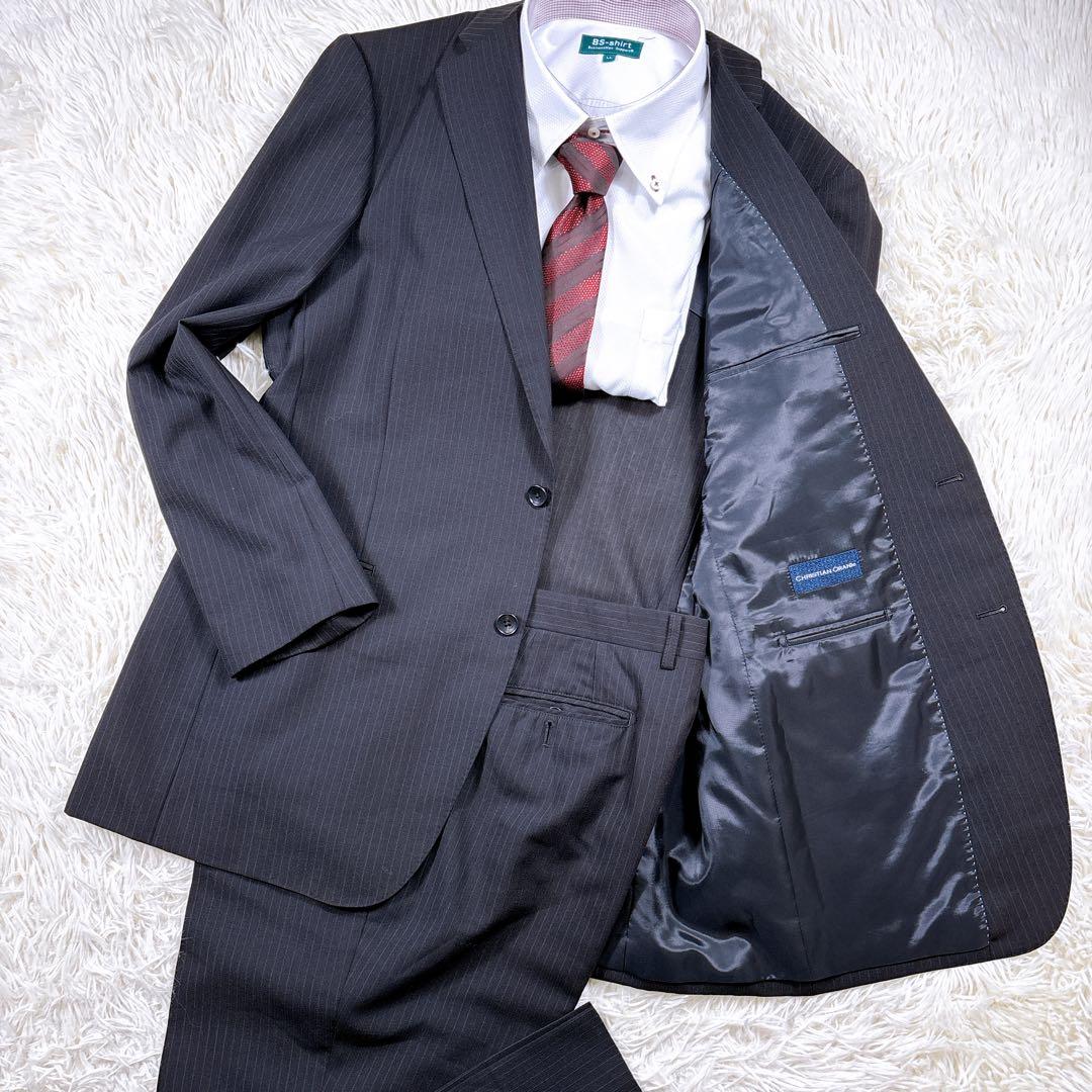 【極美品⭐️AB8⭐️希少】クリスチャンオラーニ　ビジネススーツセットアップ　黒