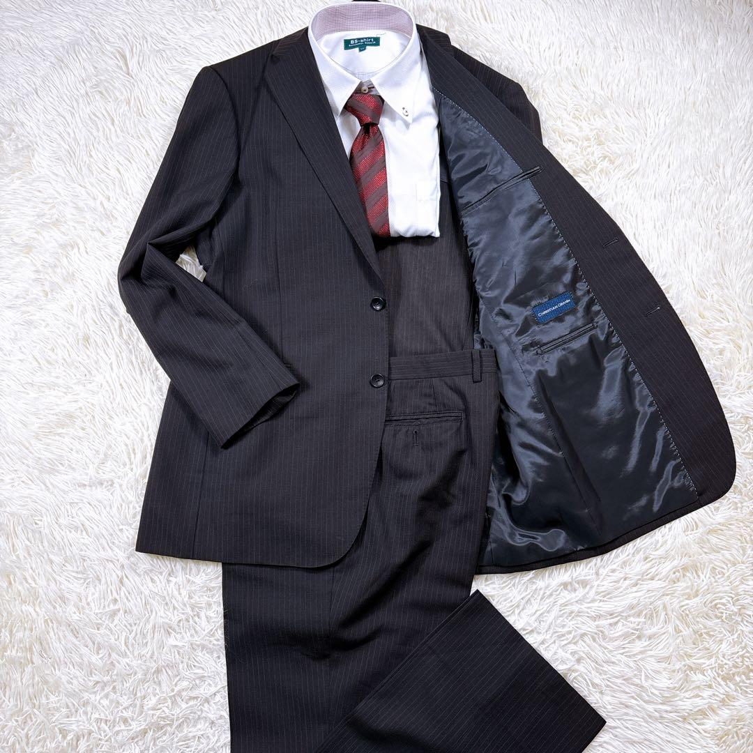 【極美品⭐️AB8⭐️希少】クリスチャンオラーニ　ビジネススーツセットアップ　黒