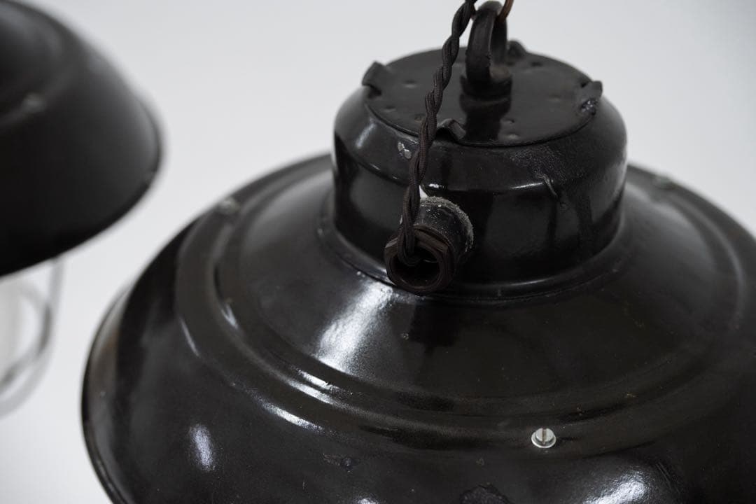 ビンテージインダストリアル ペンダントライト 2個セット ブラック