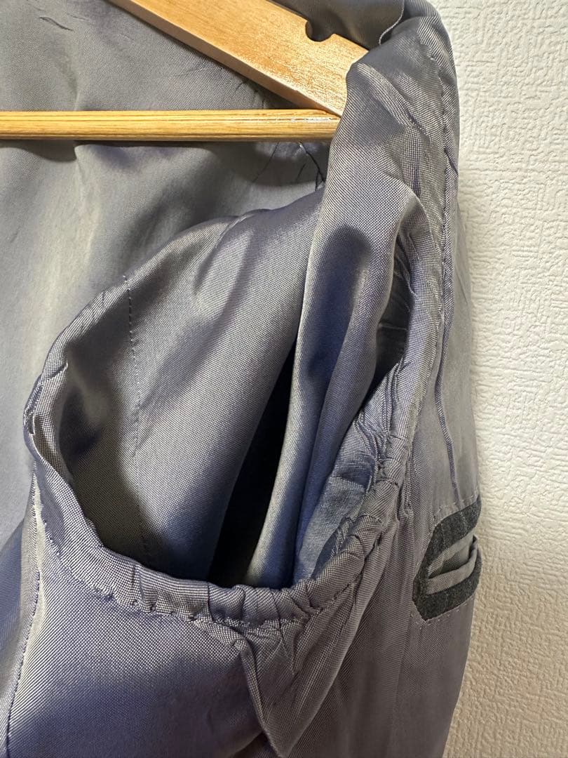 【美品】RING JACKET スーツ 日本製 グレーストライプ 44