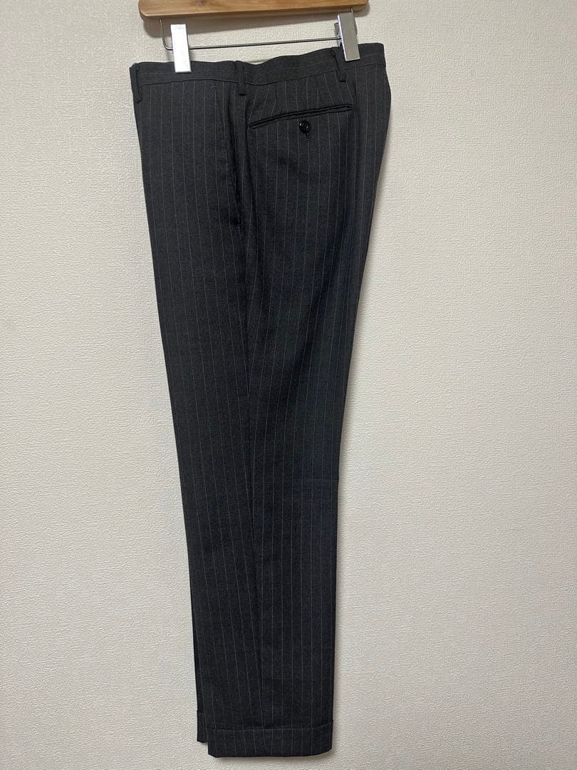 【美品】RING JACKET スーツ 日本製 グレーストライプ 44