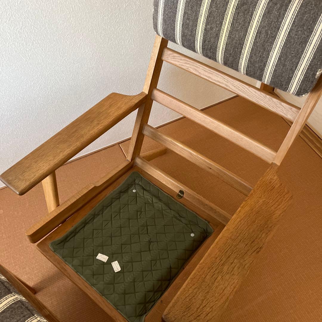 GETAMA社 GE290 ハイバック オットマン付き オーク材