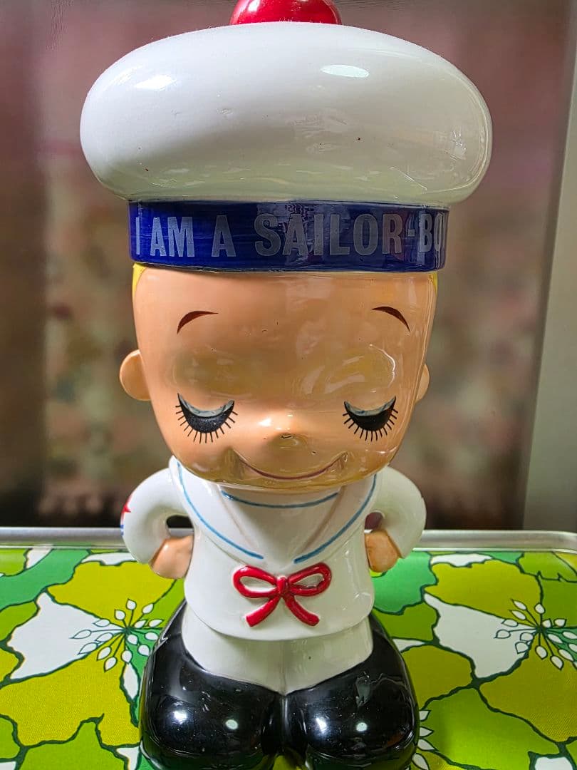専用トミー様　内藤ルネ　セーラー服のキャラクター 置物　陶器製貯金箱