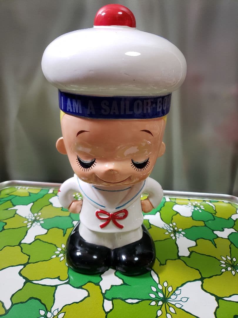 専用トミー様　内藤ルネ　セーラー服のキャラクター 置物　陶器製貯金箱