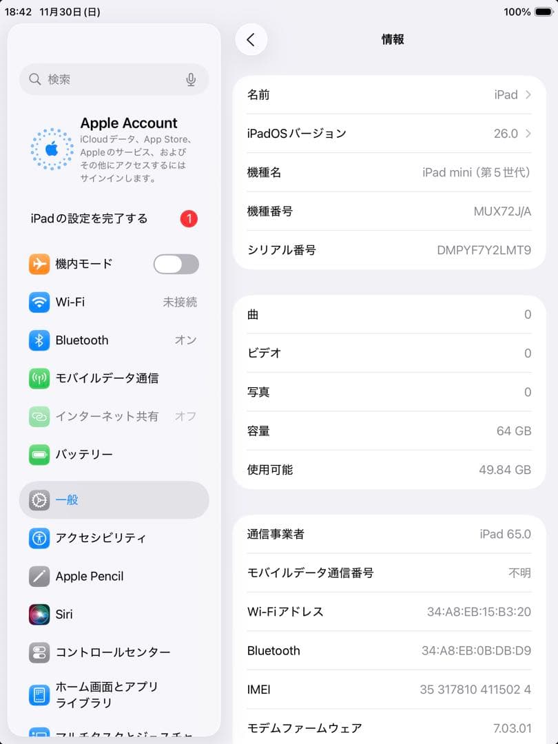 iPad mini 第5世代 64GB Cellularモデル
