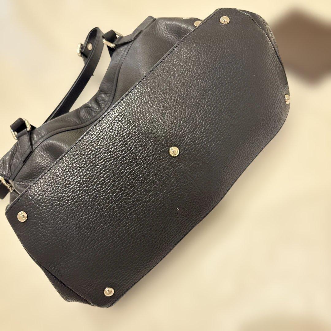 ザネラート　ポスティーナ　M ネイビー　スタッズ　レザー　紺　定番