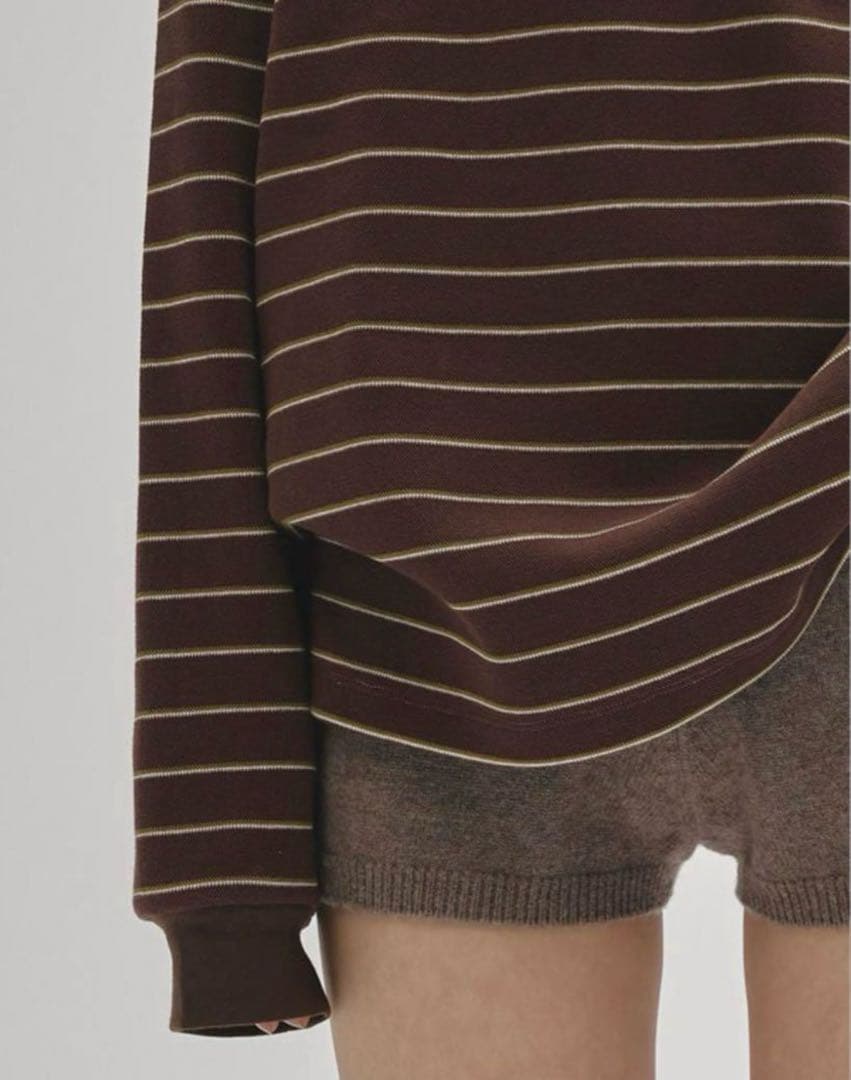 難あり【新品】todayful Border Long T-shirts チョコ