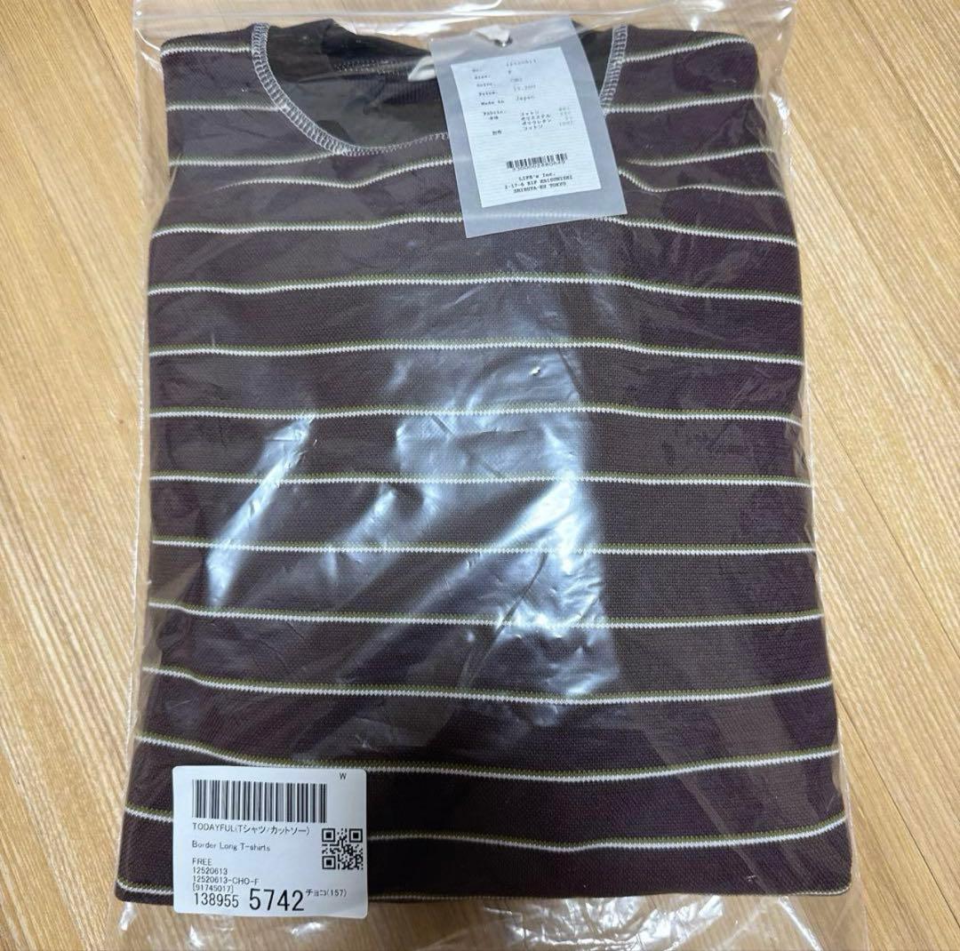 難あり【新品】todayful Border Long T-shirts チョコ