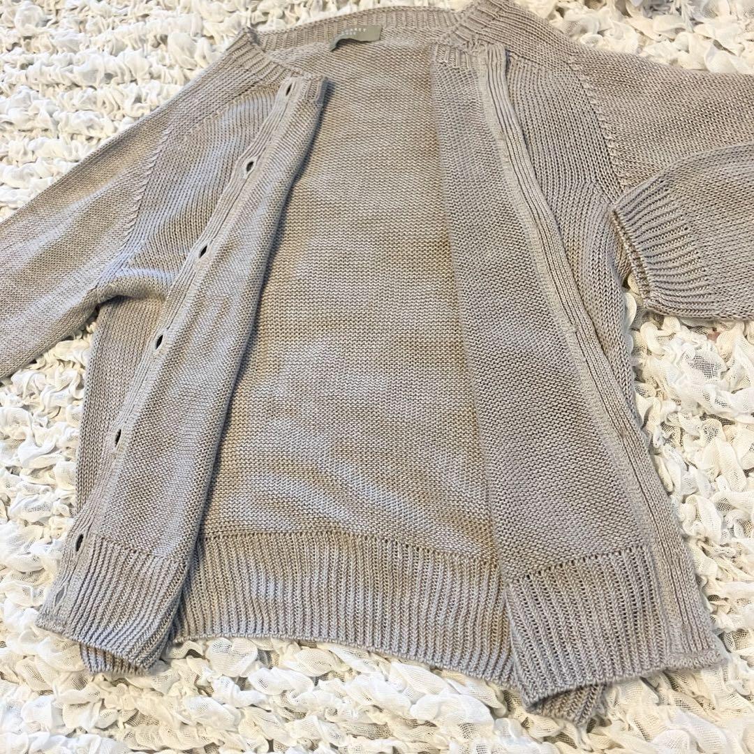 MARGARET HOWELL マーガレットハウエル長袖リネン100%カーディガ