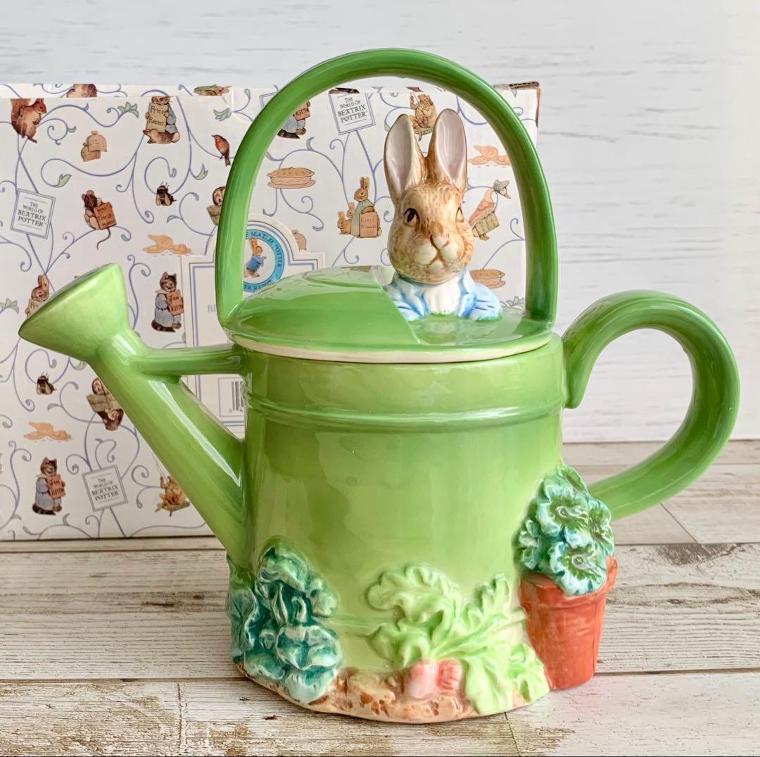 ピーターラビットじょうろ ティーポッド型オルゴール シュミット社製