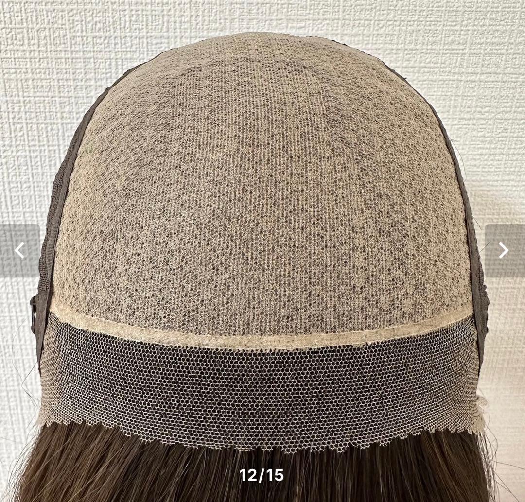 百合子ウィッグ人毛100%・ズレないバンド、絶壁サポートパッド　3点セット