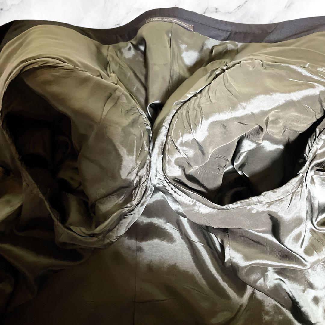 極美品☆GUCCI☆グッチ☆スーツセットアップ☆ブラック☆裏地モスグリーン☆50