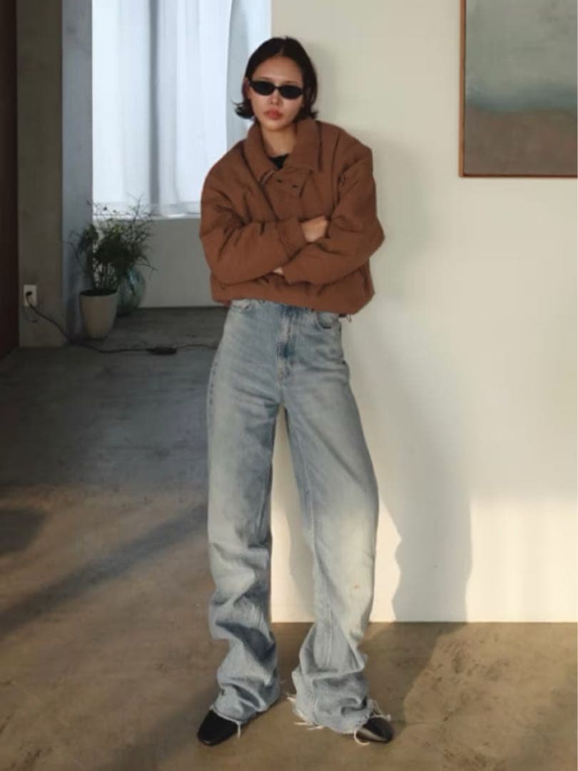 callautia リブ ニット カラー 中綿 ジャケット Mサイズ 新品