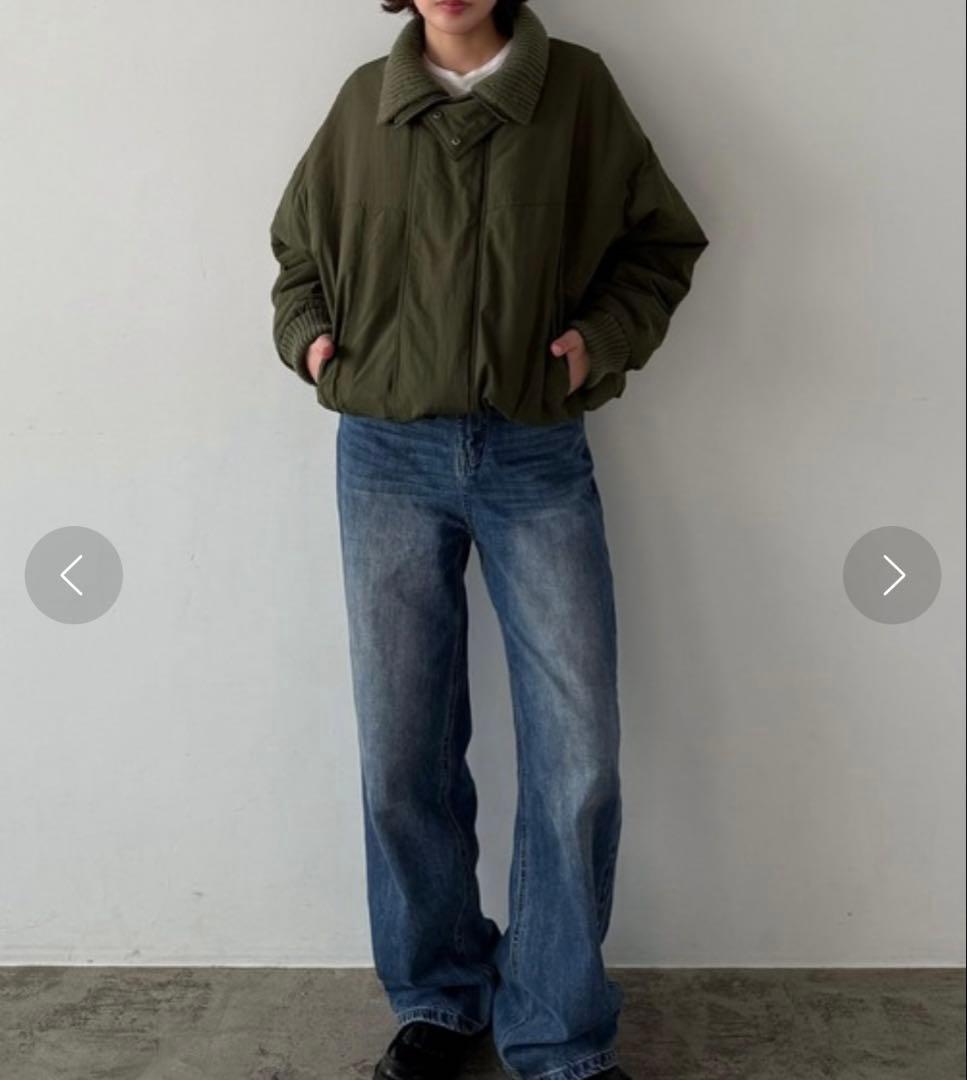 callautia リブ ニット カラー 中綿 ジャケット Mサイズ 新品