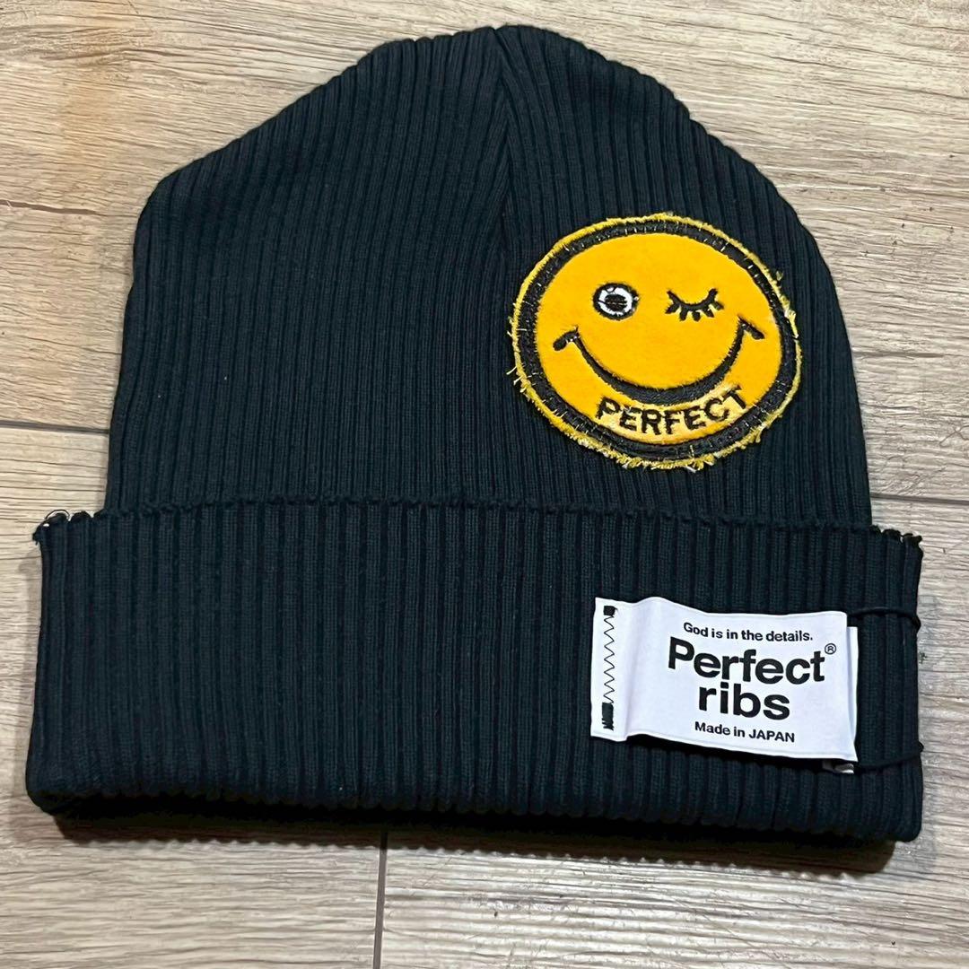 帽子 Perfect ribs SMILE Patch Rib Beanie Cap