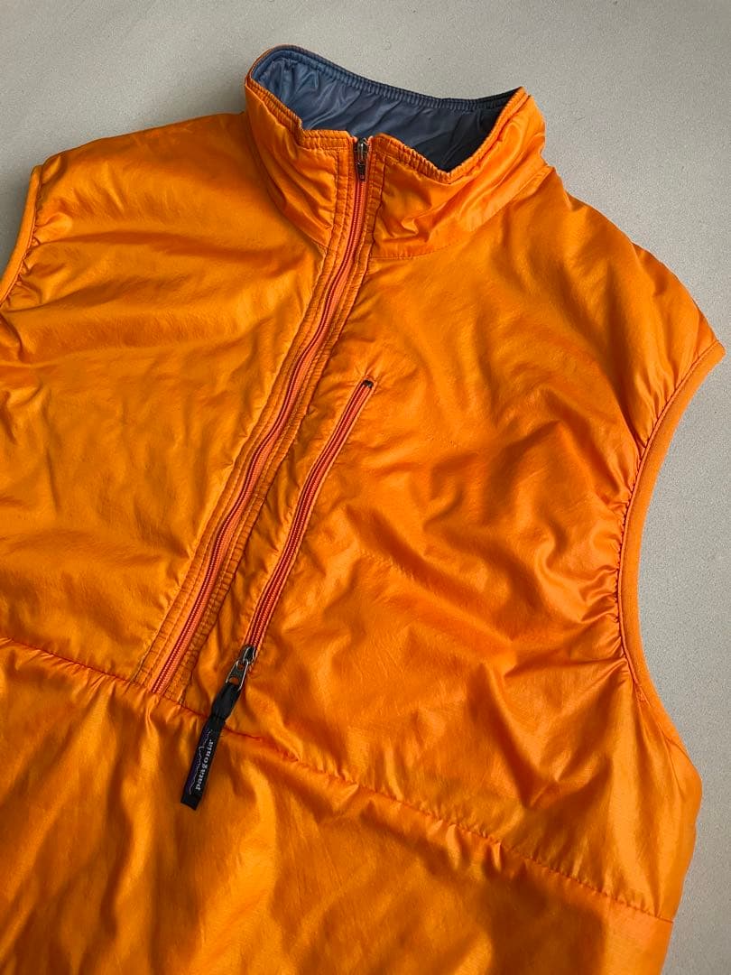 希少97年USA製patagoniaパタゴニア パフボール ベストLマンゴー