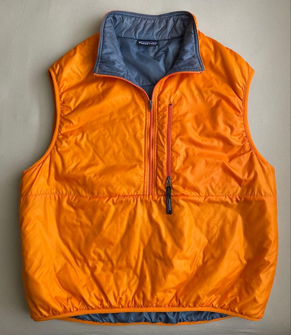 希少97年USA製patagoniaパタゴニア パフボール ベストLマンゴー