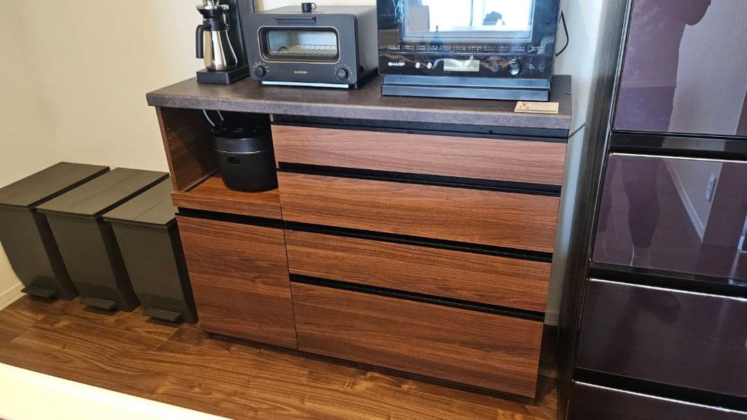 【値下げしました】パモウナ　カップボード　ウォールナット　120cm