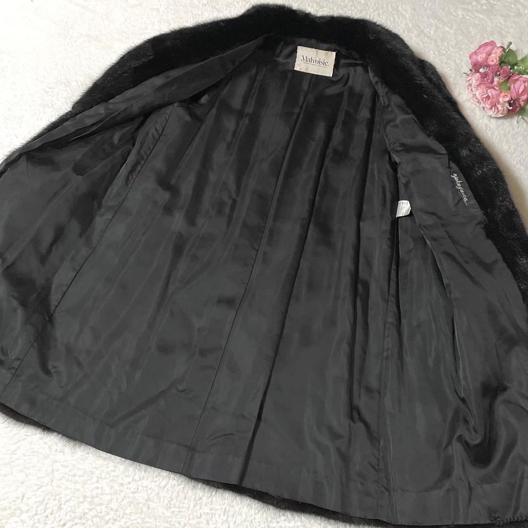 【大きいサイズ】ミンク 本毛皮 ロング コート リアルファー サイズXL〜XXL