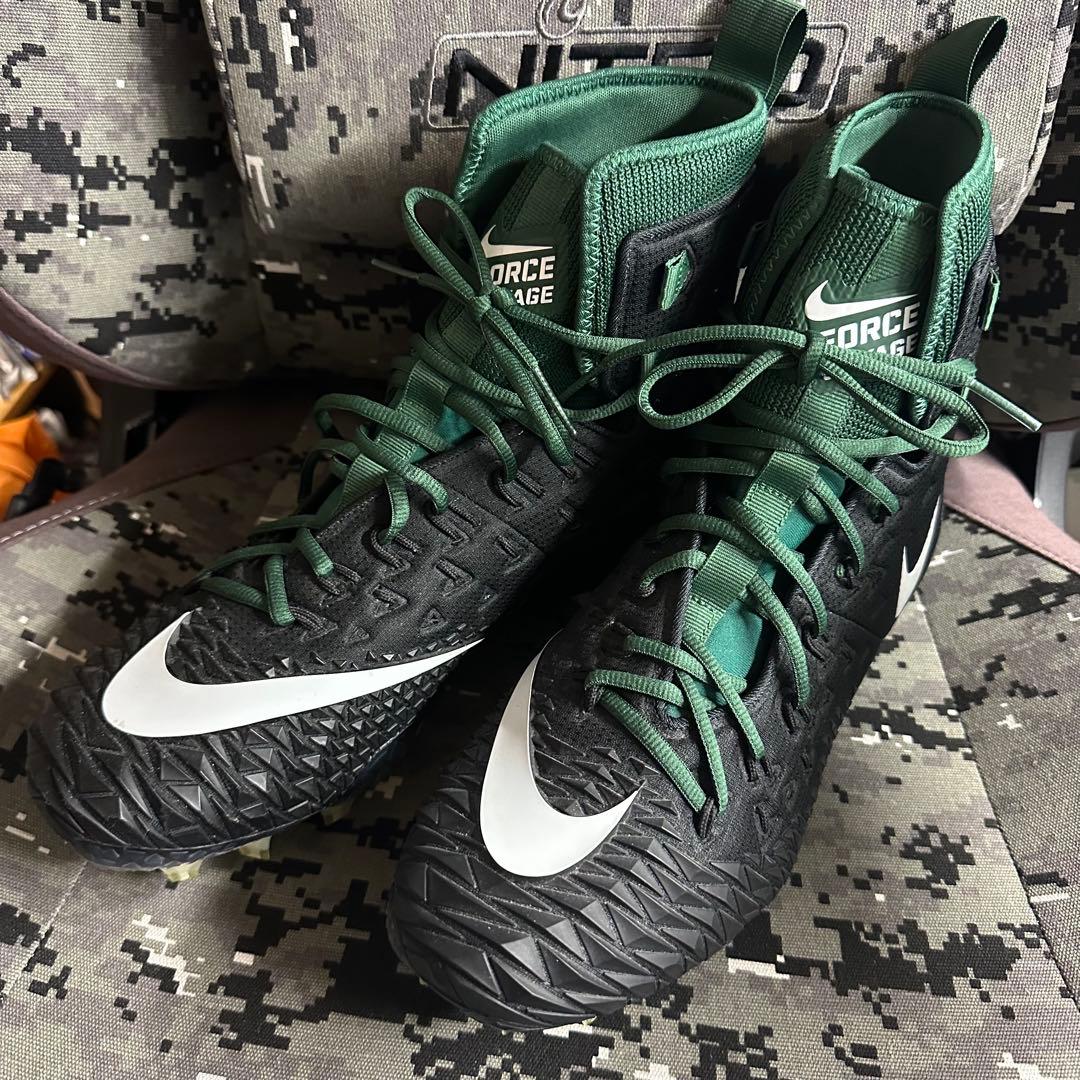 【新品未使用】ナイキ　フォースサベージ　黒×緑　29.5cm アメフトスパイク