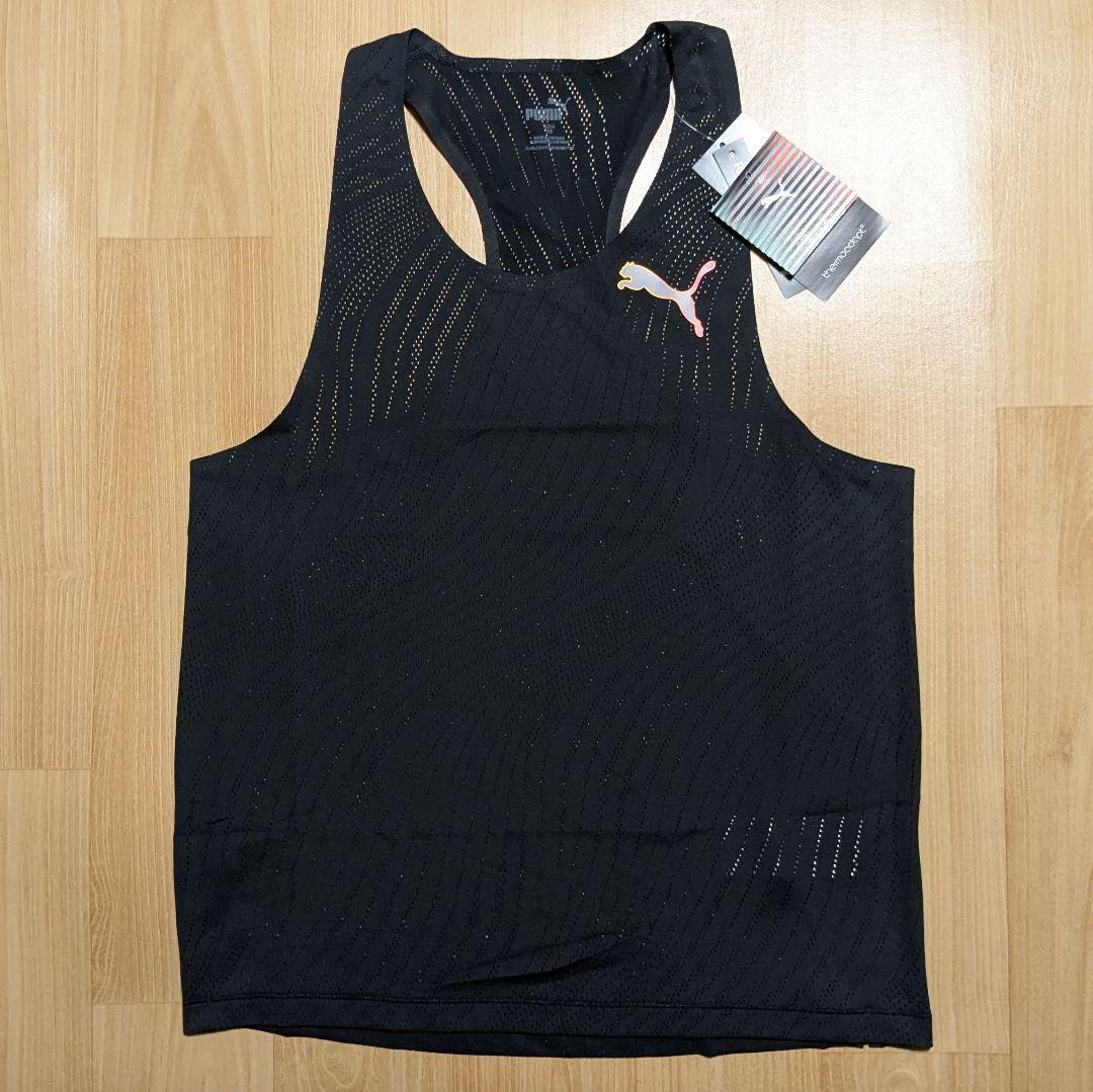 ■PUMA セットアップ 上下 黒 シングレット ショーツ タンクトップ 陸上■
