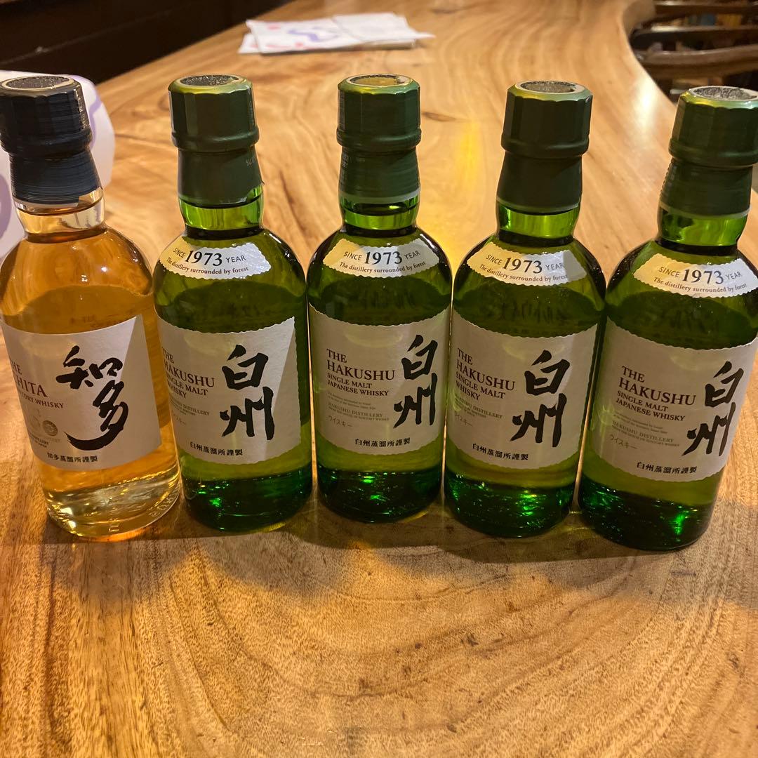 ミニボトル5本　白州4本　知多1本