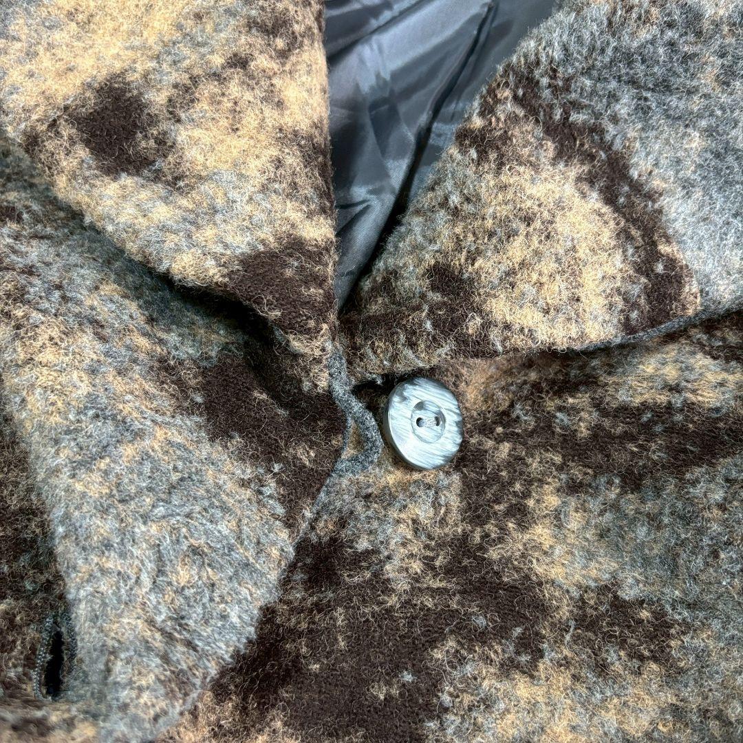 ジェニーギャルソン カモフラージュファーコート ブラウン フード付き a3722