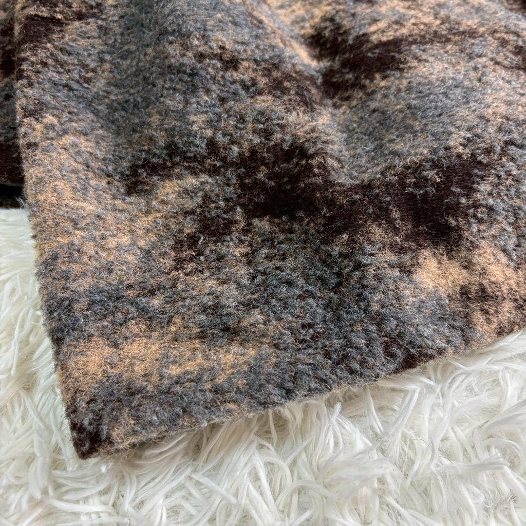 ジェニーギャルソン カモフラージュファーコート ブラウン フード付き a3722