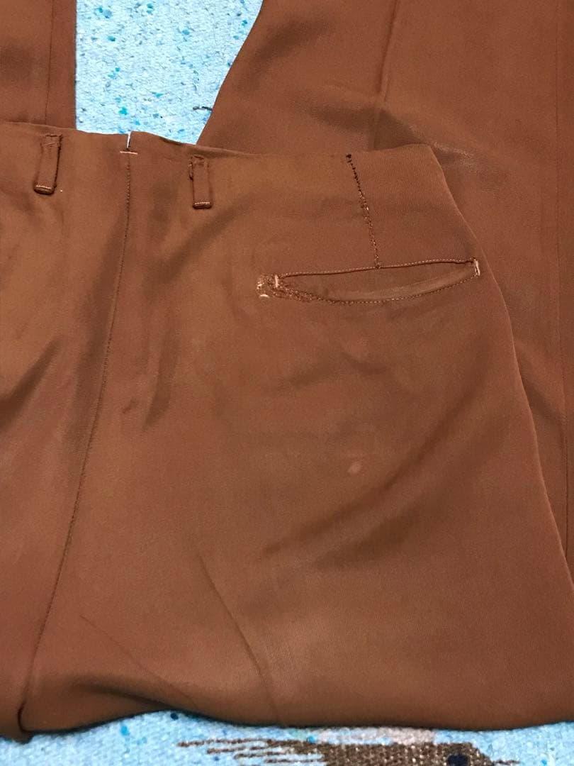 50s レーヨン ギャバジン スラックス フェード 煉瓦 茶 60s 2タック