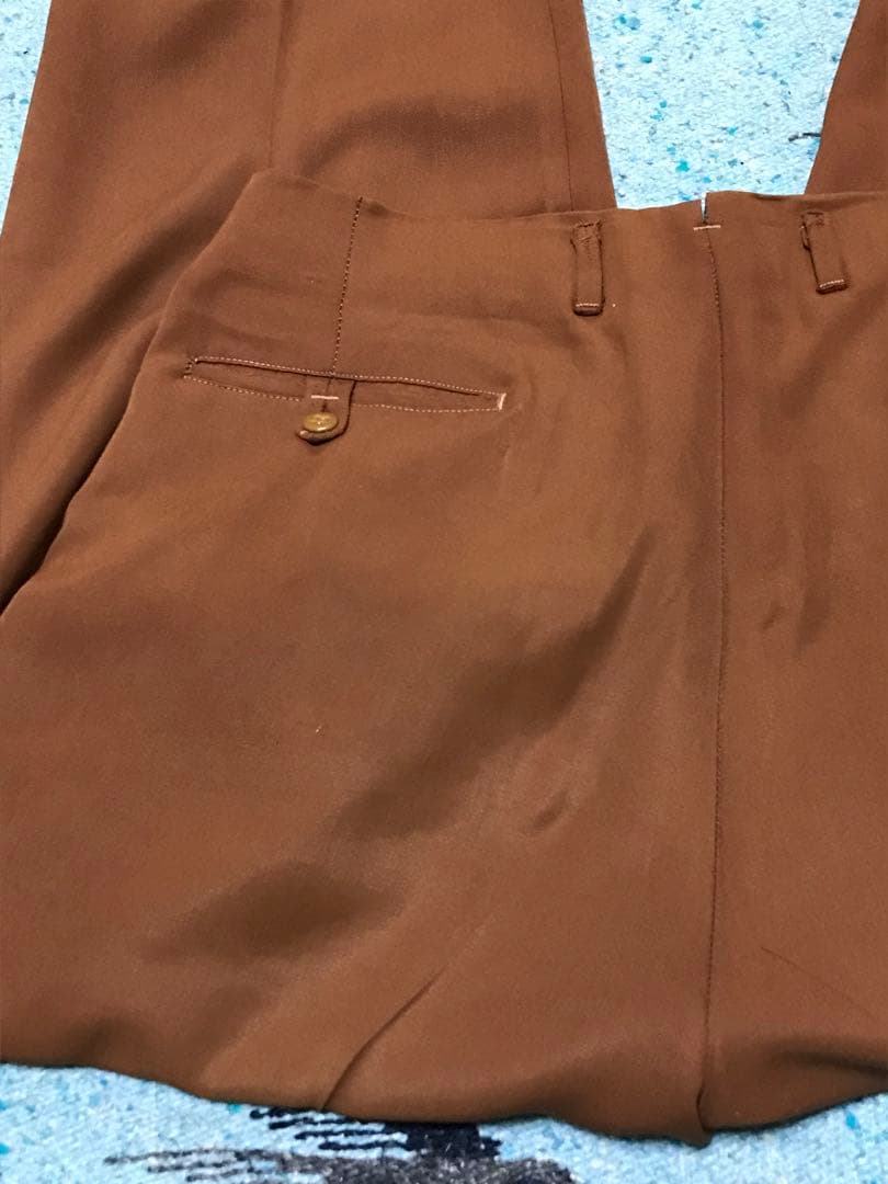 50s レーヨン ギャバジン スラックス フェード 煉瓦 茶 60s 2タック