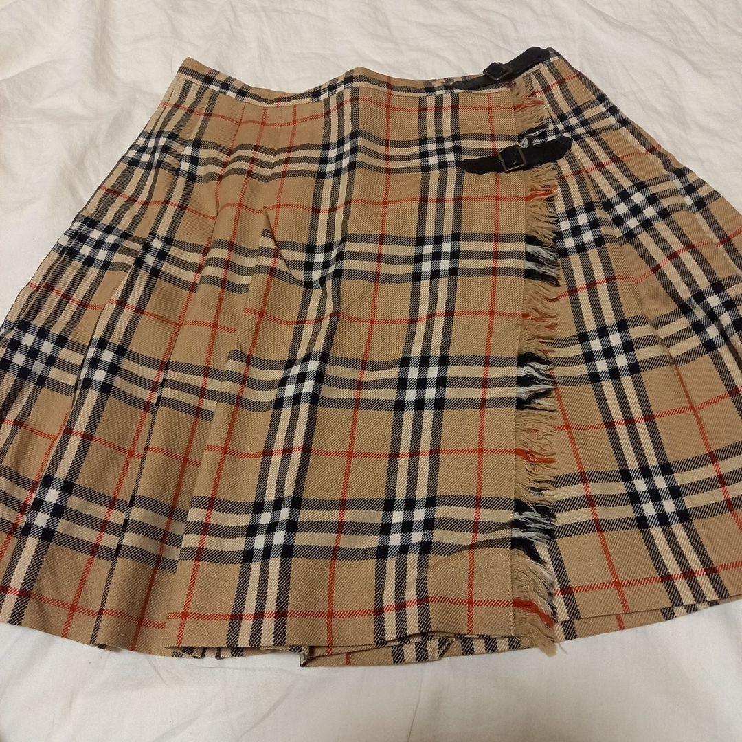 バーバリーブルーレーベル　ヒダ巻きスカート