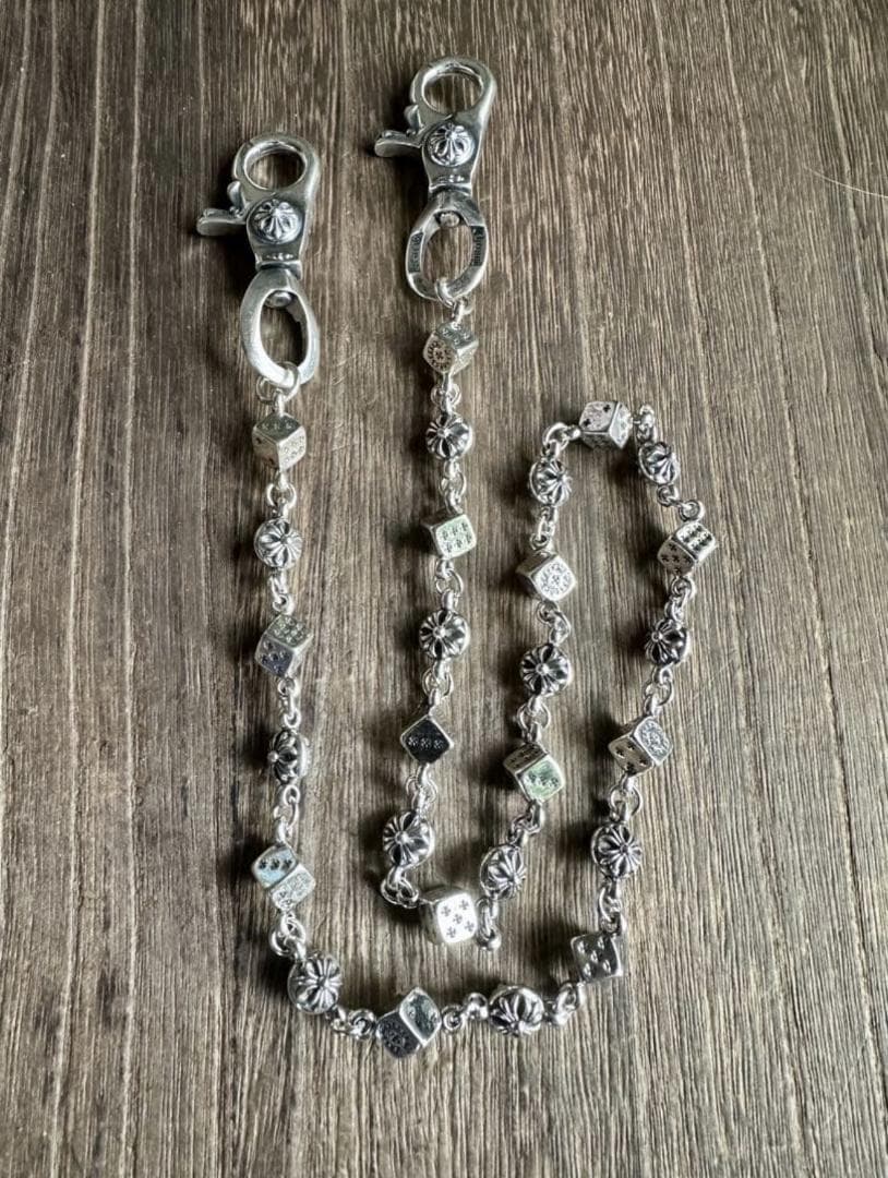 ウォレットチェーン ダブルクリップ シルバー