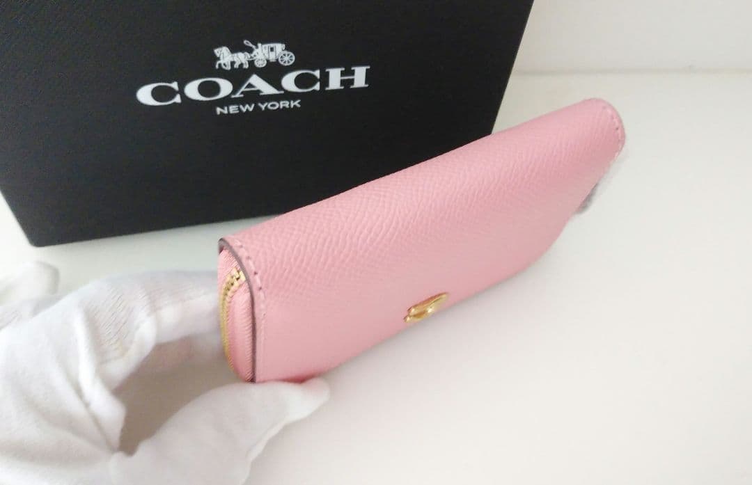 未使用品☆コーチ☆ケース カードケース ミニ財布☆レザー☆ピンク☆C