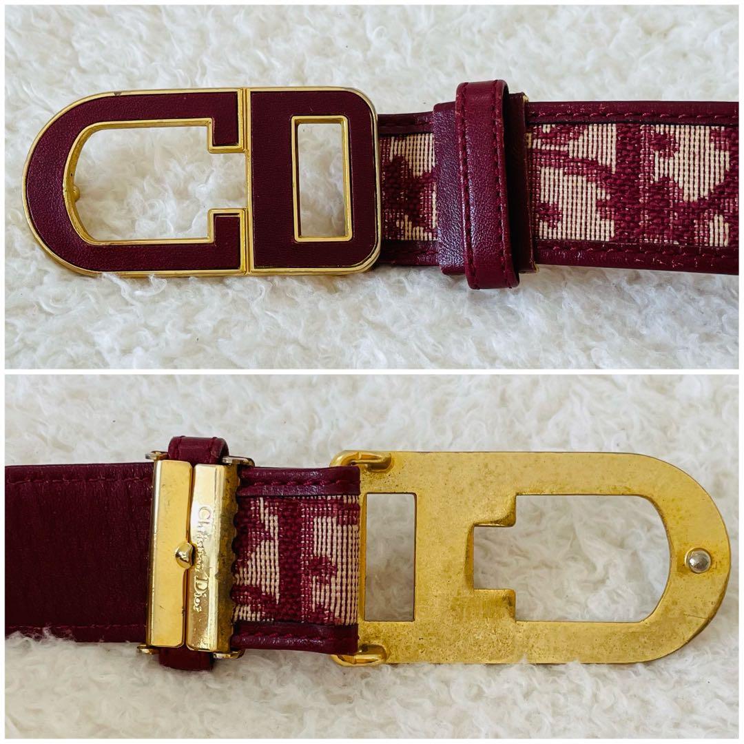 Christian Dior ベルト 赤系 レディース トロッター柄 ディオール