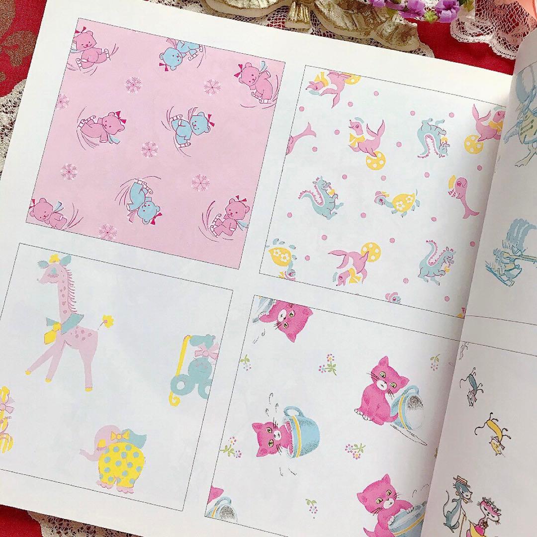 レトロアニマル ヴィンテージ子供服 テキスタイル洋書♡素材CD-ROM付き 猫