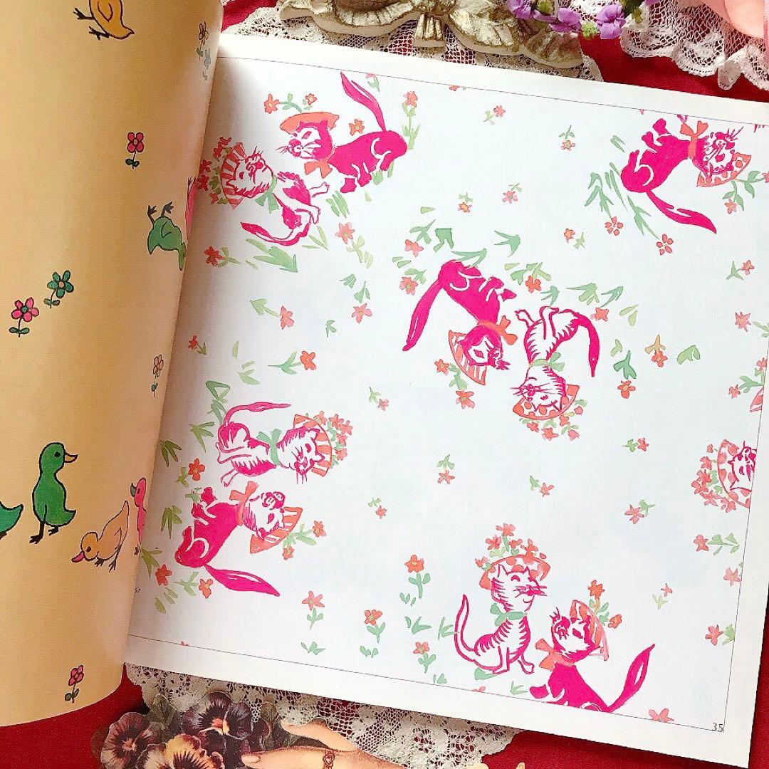 レトロアニマル ヴィンテージ子供服 テキスタイル洋書♡素材CD-ROM付き 猫