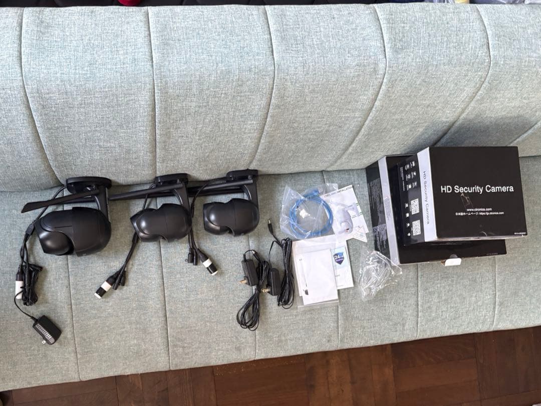 中古 Ctronics ワイヤレス 防犯カメラ 2K 4MP 屋外用 3台セット