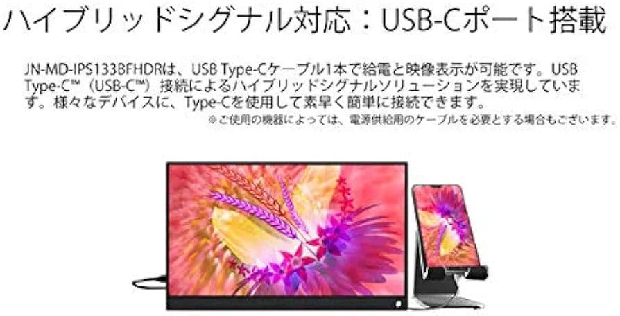 JAPANNEXT／モバイル液晶モニターディスプレイ(カバー・HDMIコード付)