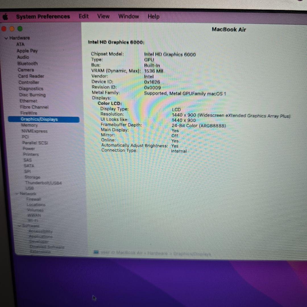 MacBook本体 MacBook Air 2017 A1466/8GB128GBSSD Junk