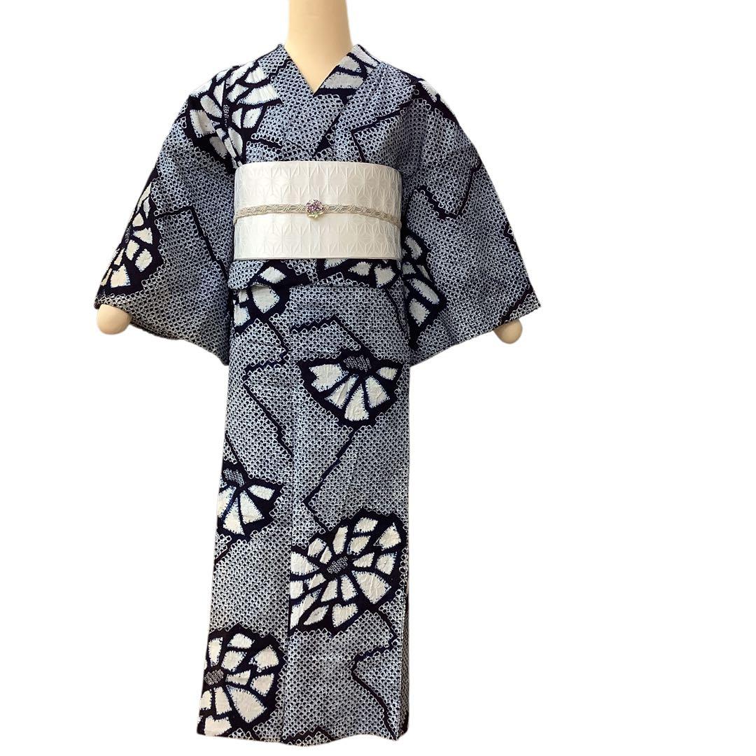 ◎mk-1692　有松鳴海　絞り　浴衣　夏　有松絞り　ゆかた　G-7-11